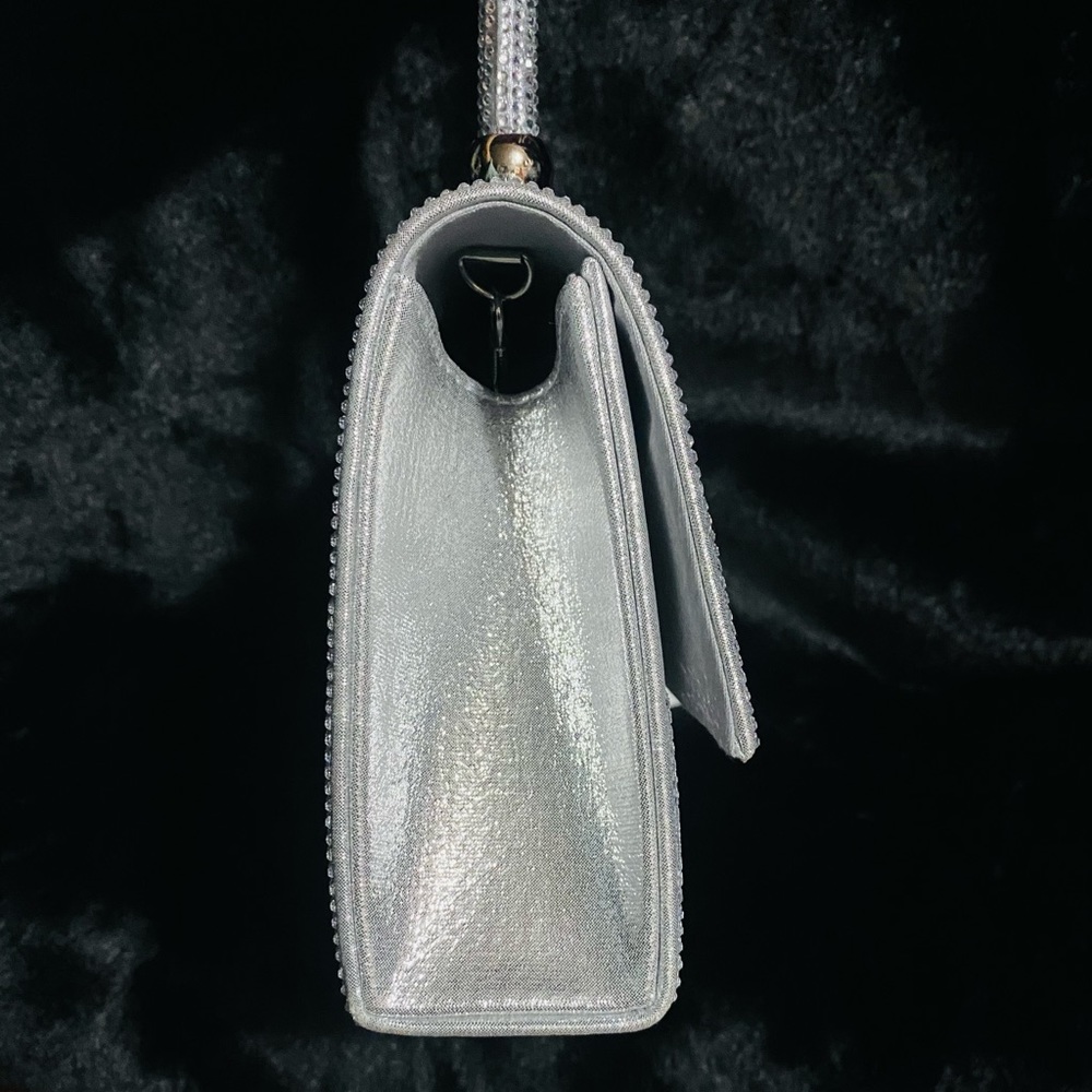 Rhinestone Covered Silver Bag Purse - Picture 10 of 15